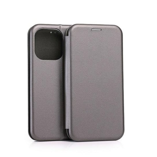 Etui z klapką portfel do iPhone 15 Pro Max 6,7" stalowy/steel Beline