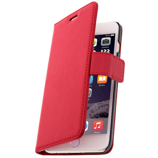 Etui z klapką-portfelem, etui slim na iPhone 6 Plus/ 6S Plus, silikonowa obudowa – czerwone Avizar