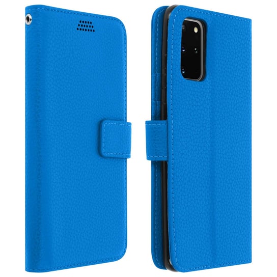 Etui z klapką-portfelem, etui slim Samsung Galaxy S20, silikonowa obudowa – niebieski Avizar