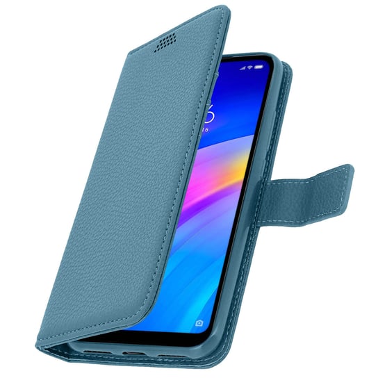 Etui z klapką-portfelem, smukłe etui do Samsunga Galaxy A7 2018, Silikonowe etui – niebieskie Avizar
