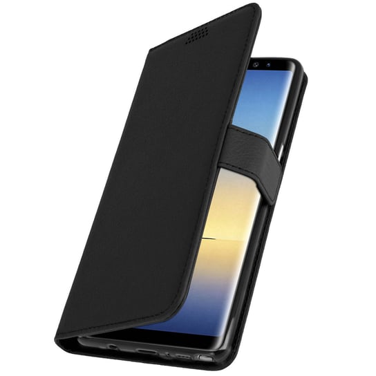 Etui z klapką-portfelem, smukłe etui do Samsunga Galaxy Note 8, silikonowa obudowa – czarna Avizar