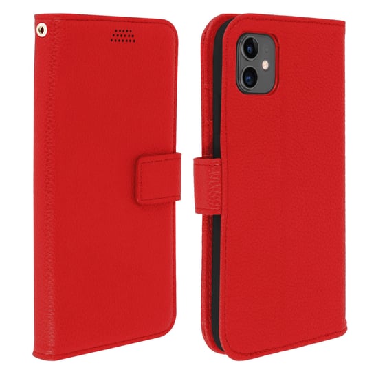 Etui z klapką-portfelem, smukłe etui na Apple iPhone 11, silikonowe etui – czerwone Avizar