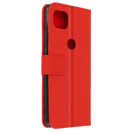 Etui z klapką-portfelem, wąska obudowa Motorola Moto G 5G, silikon – czerwone Avizar