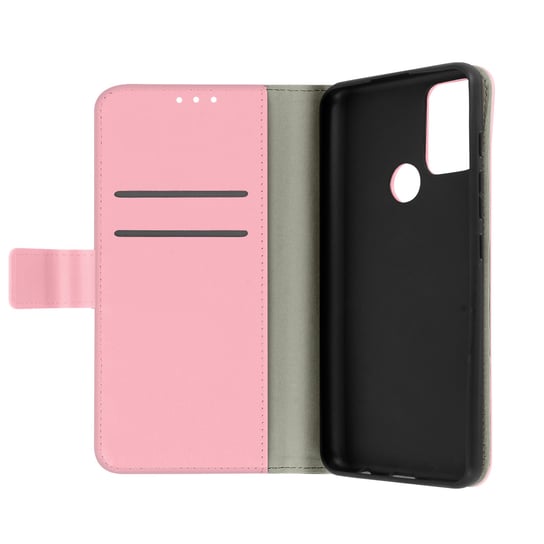 Etui z klapką-portfelem, wąska obudowa Motorola Moto G50 , silikon – różowy Avizar