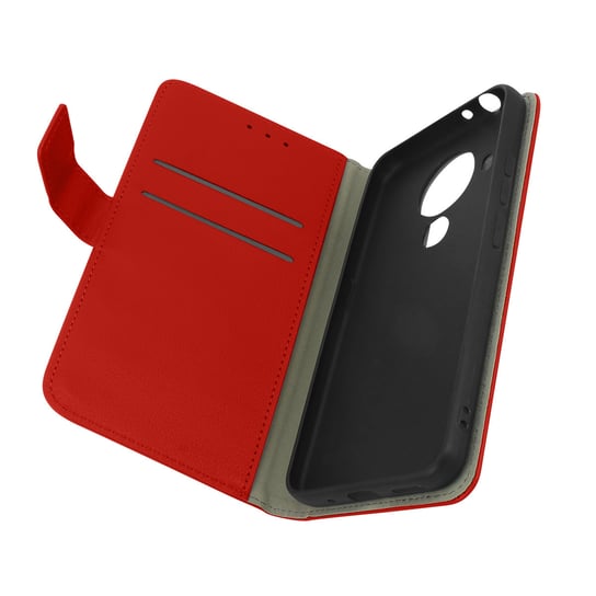 Etui z klapką-portfelem, wąska obudowa Nokia 5.4/3.4 , silikon – czerwony Avizar