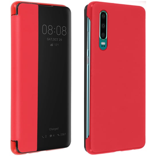 Etui z klapką Smart view do Huawei P30 - czerwone Avizar