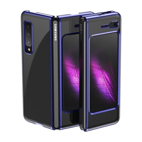 Etui z metaliczną ramką Plating Case do Samsung Galaxy Fold niebieski Braders