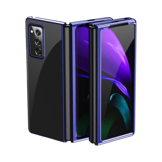 Etui z metaliczną ramką Plating Case do Samsung Galaxy Z Fold 2 5G niebieski Braders