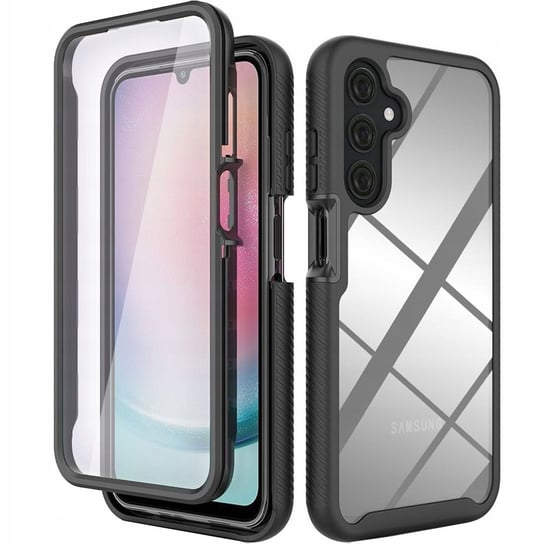 Etui z ochroną ekranu Tech-Protect Defense360 do Galaxy A25 5G, przezroczyste z czarną ramką TECH-PROTECT