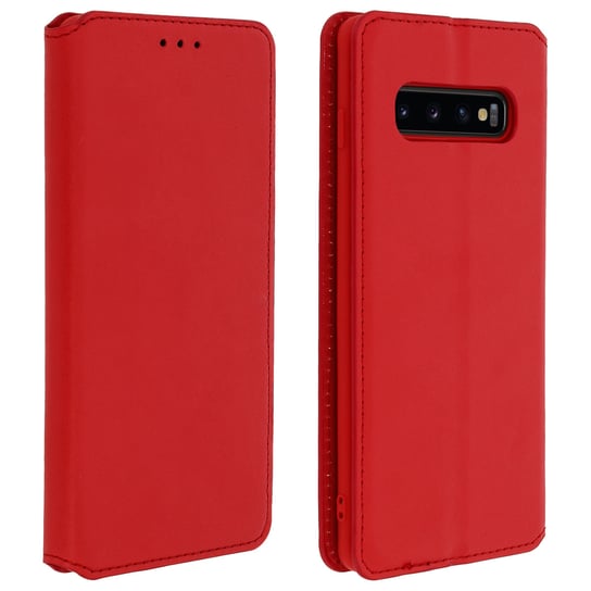 Etui z podstawką Slim Case Classic Edition z miejscem na kartę do Samsunga Galaxy S10 – czerwone Avizar