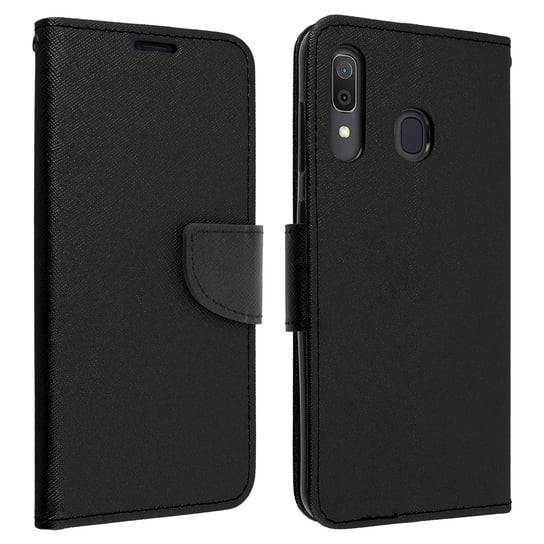 Etui z portfelem do Galaxy A30 Gniazda na karty Podstawka wideo Fancy Style Black Avizar