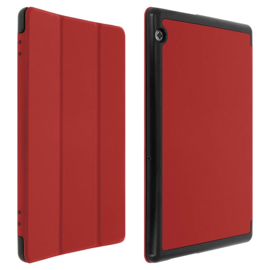 Etui z potrójną klapką do Huawei Mediapad T5 10'', wska obudowa - czerwone Avizar