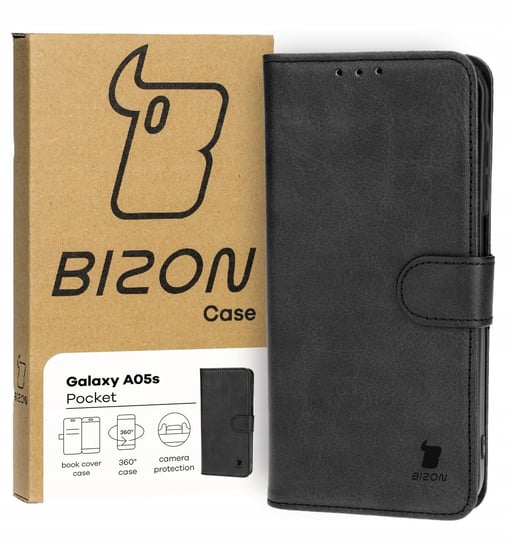 Etui ze skóry ekologicznej z klapką Bizon do Galaxy A05s, case, obudowa Bizon