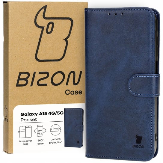 Etui ze skóry ekologicznej z klapką Bizon do Galaxy A15 4G/5G, case, cover Bizon