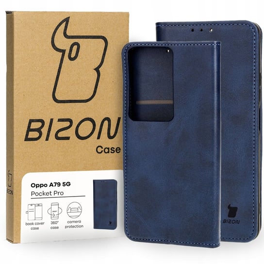 Etui ze skóry ekologicznej z klapką Bizon do Oppo A79 5G, case, obudowa Bizon