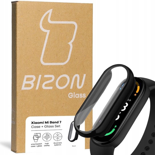 Etui Ze Szkłem Bizon Case Do Xiaomi Mi Band 7 Bizon