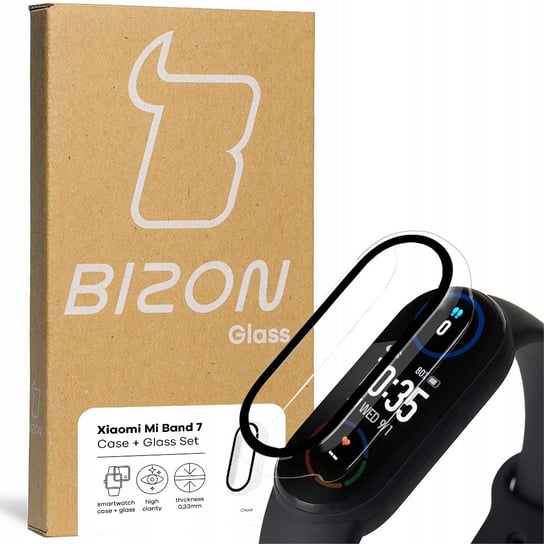 Etui Ze Szkłem Bizon Case Do Xiaomi Mi Band 7 Case Bizon