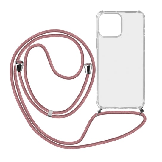 Etui ze sznurkiem do iPhone 13 Pro Max Removable Strap różowe Avizar