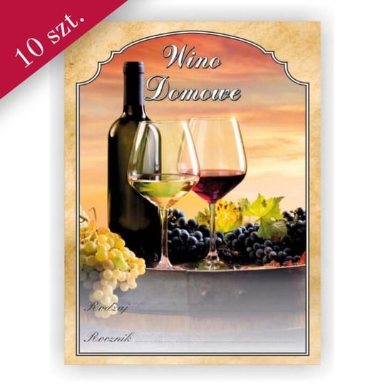 Etykieta Na Wino Domowe 9X6,5Cm - 10 Szt.Wzór 1 Bimberek