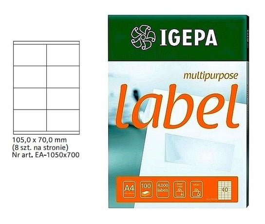 Etykiety A4 Igepa 105 X 70.0 Mm Białe (100) Igepa