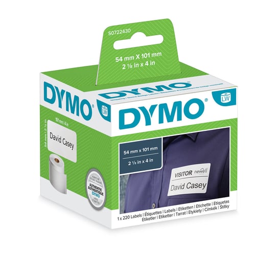 Etykiety Dymo 1 x 220 99014 54mm x 101mm białe papierowe S0722430 Dymo
