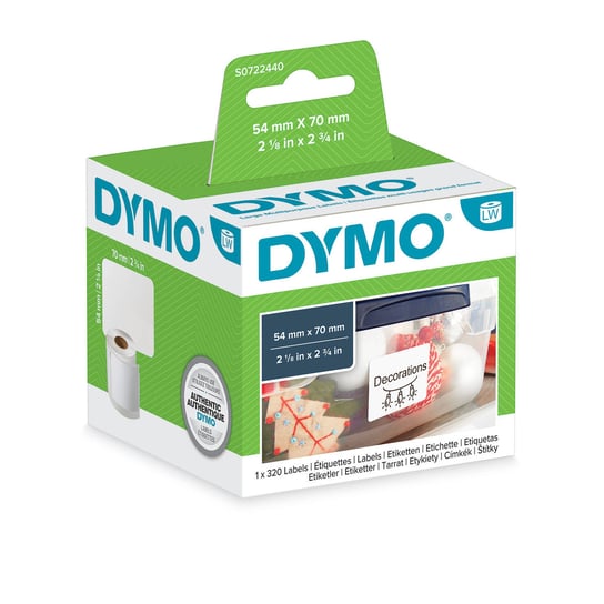 Etykiety Dymo 1 x 320 99015 54mm x 70mm białe papierowe S0722440 DYMO