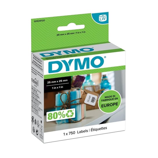 Etykiety Dymo 1 x 750 25mm x 25mm białe papierowe S0929120 Dymo