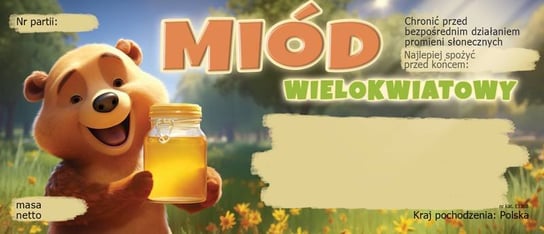 Etykiety na miód wielokwiatowy (100szt) - wzór E1368 Inna marka