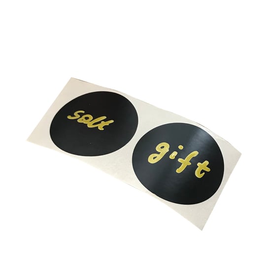 Etykiety tablicowe, foliowe, okrągłe fi47mm, 100szt+ złoty marker kredowy MDLabels