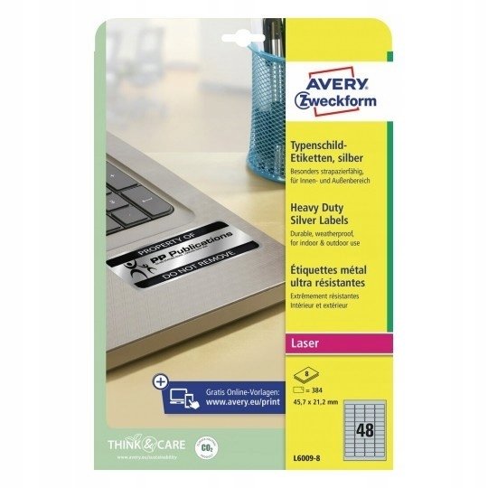 Etykiety znamionowe Avery A4 8 ark. 45,7x21,2mm Avery Zweckform