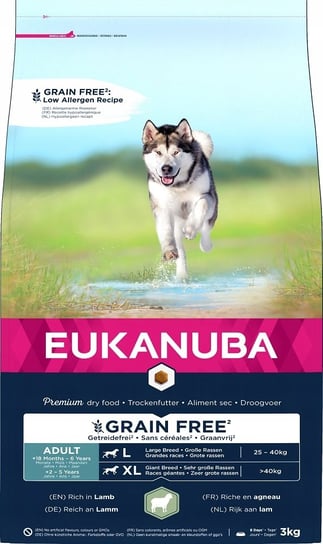 Eukanuba Grain Free Adult L/Xl Jagnieciny 3Kg Eukanuba