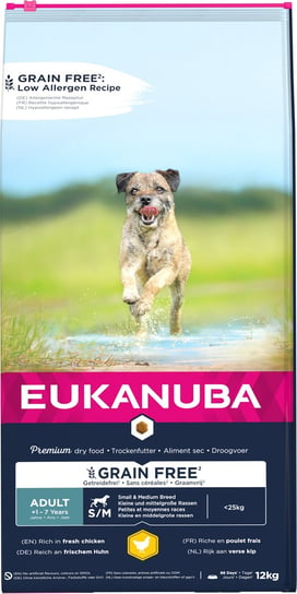 Eukanuba Grain Free Adult S+M Chicken 12 Kg Eukanuba