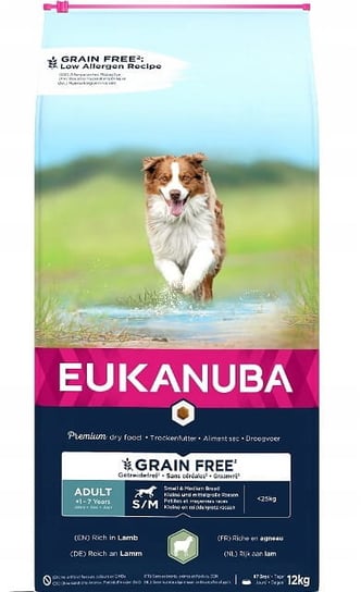 Eukanuba Grain Free S/M Adult Jagnięcina 12Kg Eukanuba