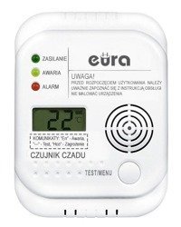 Eura-Tech, Czujnik czadu Eura CD-65A4 LCD, bateryjny, wbudowany termometr Eura-Tech