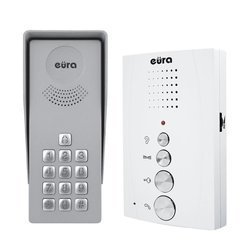 Eura-Tech, DOMOFON ''EURA'' ADP-38A3 ''ENTRA'' - biały, jednorodzinny, głośnomówiący, kaseta z szyfratorem Eura-Tech