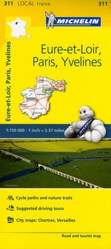 Eure-et-Loir, Paryż, Yvelines. Mapa 1:150 000 Michelin Travel Publications