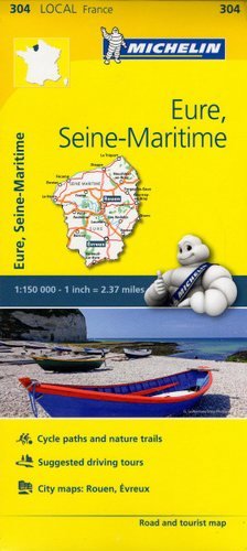 Eure, Sekwana Nadmorska. Mapa 1:150 000 Michelin Travel Publications
