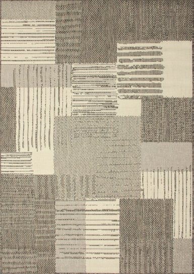 EurekaM, Dywan tkany na płasko antypoślizgowy patchwork beżowy, 140x200 cm EurekaM