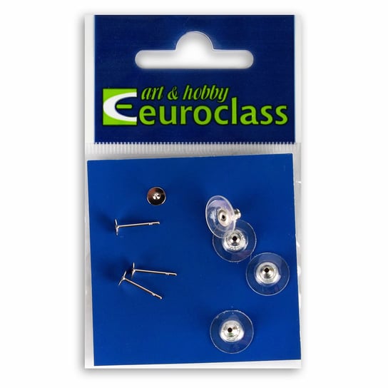 Euroclass, ćwieki na uszy, srebrne, 5 mm, 4 sztuki Euroclass