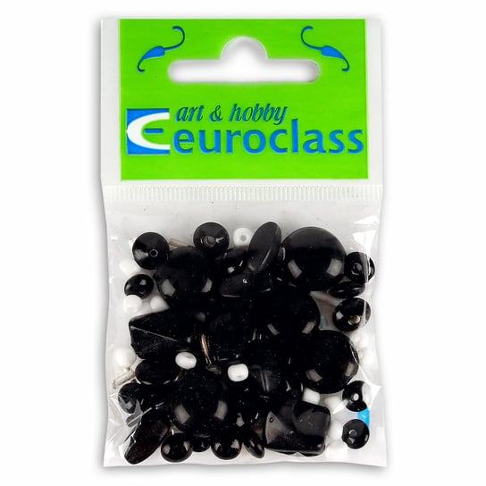 Euroclass, koraliki ozdobne, czarno-białe, 40 g Euroclass
