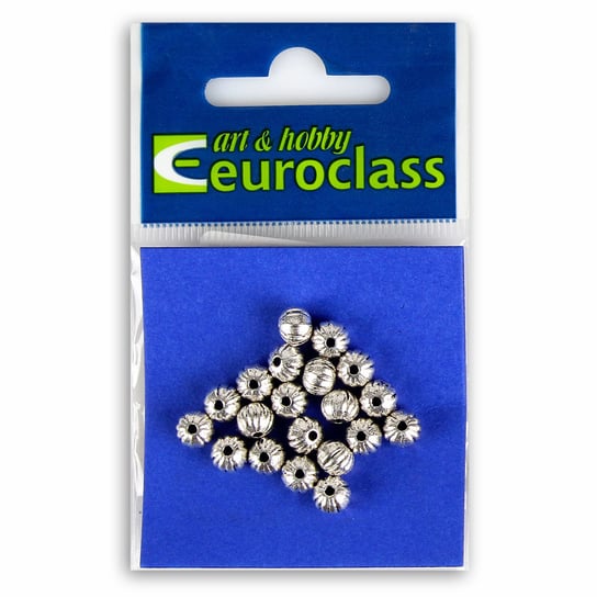 Euroclass, koraliki ozdobne, srebrne, makówka, 20 sztuk Euroclass
