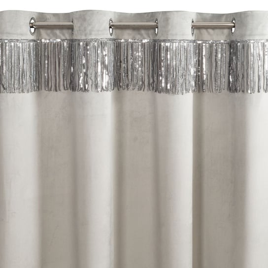 Eurofirany, Gotowe welurowe zasłony Jasper na przelotkach, 140x250 cm, Srebrny Eurofirany