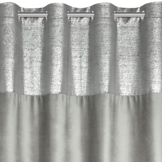 Eurofirany, Gotowe zasłony welurowe na przelotkach Peri, 140x250 cm, Srebrny Eurofirany