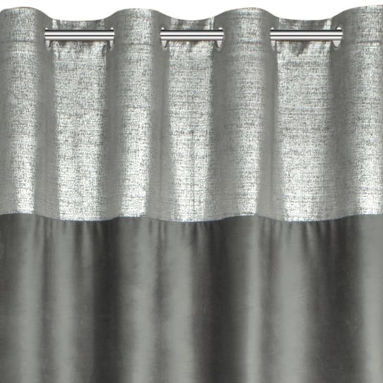 Eurofirany, Gotowe zasłony welurowe na przelotkach Peri, 140x250 cm, Stalowy Eurofirany