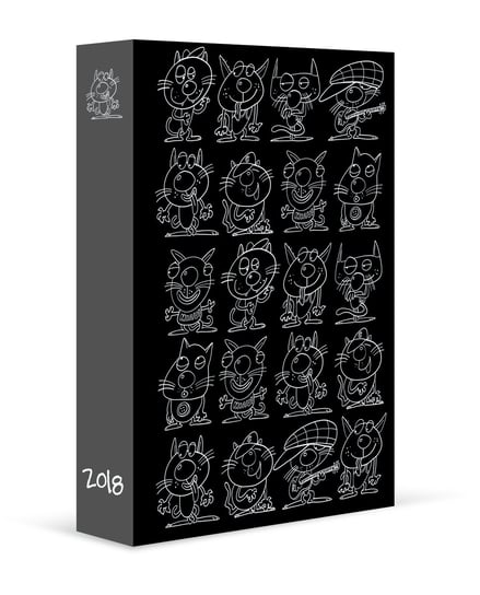 Eurograf, kalendarz książkowy 2018, format B6, Koty, czarny Eurograf