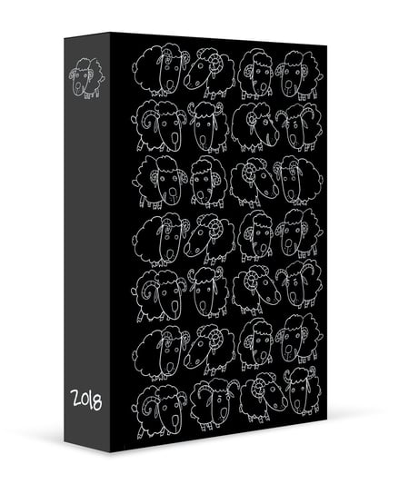 Eurograf, kalendarz książkowy 2018, format B6, Owce, czarny Eurograf