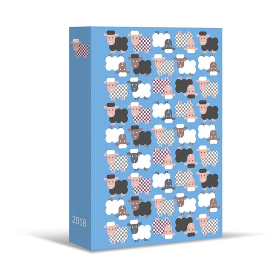 Eurograf, kalendarz książkowy 2018, format B6, Owce, niebieski Eurograf