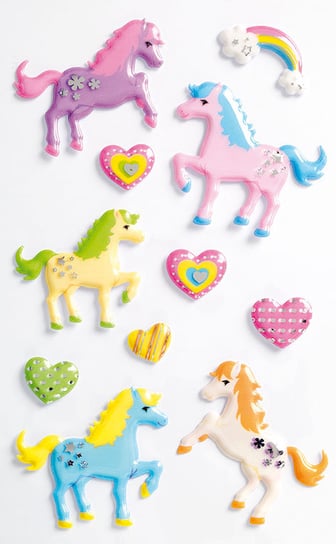 Eurograf, Naklejki Dla Dzieci Kolorowe Konie 3D 