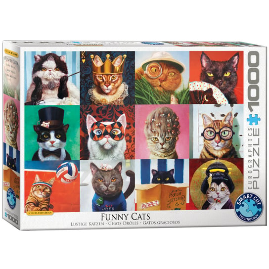 EuroGraphics, puzzle, Funny Cats by Lucia Heffernan, 1000 el. EuroGraphics