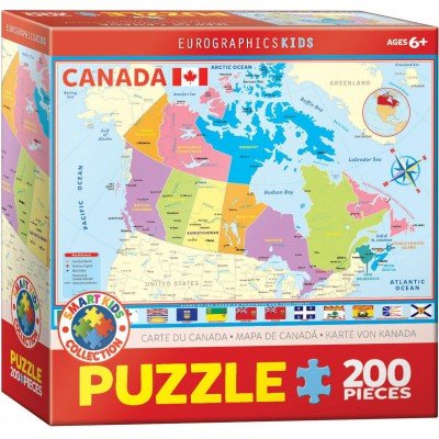 EuroGraphics, puzzle, Map of Canada for Kids, 200 el. EuroGraphics